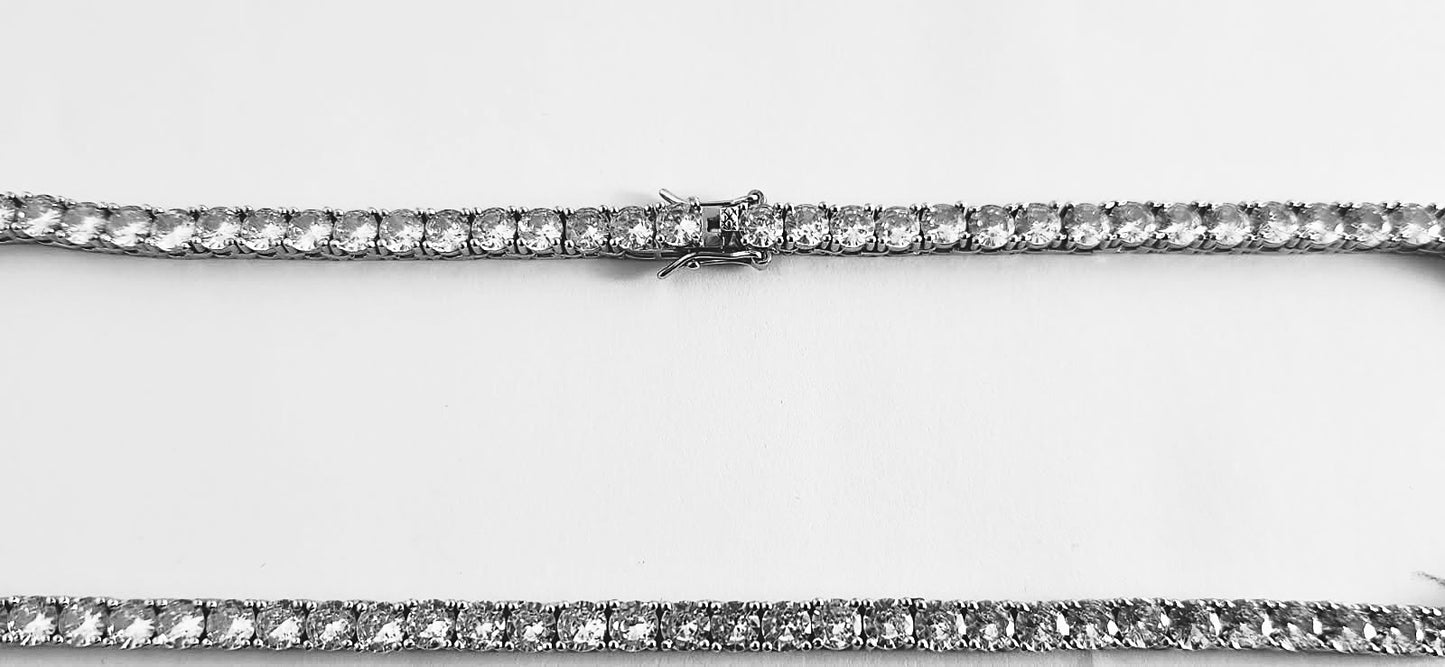 D Color VVS Moissanite Tennis Chain – S925 Silver