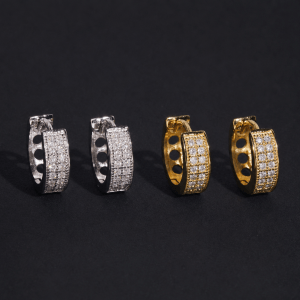 Moissanite Iced Hoops