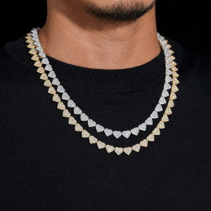 Moissanite Heart Tennis Chain