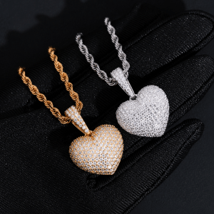Moissanite Heart Pendant