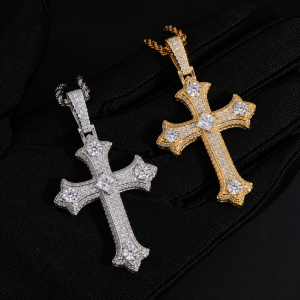 Moissanite Iced Cross Pendant