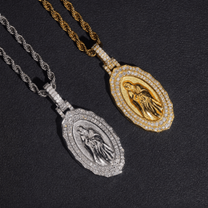 Moissanite Madonna Medallion Pendant